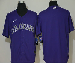 Nike Colorado Rockies #Blank Purple Game Authentic Stitched MLB Jersey