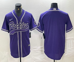 Nike Colorado Rockies Blank Purple Joint Stitched MLB Jersey