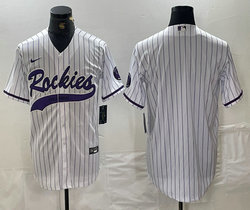 Nike Colorado Rockies Blank White Joint Stitched MLB Jersey