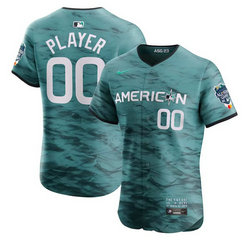 Nike Custom any name Green 2023 All Star Authentic Stitched MLB Jersey