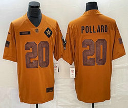 Nike Dallas Cowboys #20 Tony Pollard 2023 Brown Salute To Service Authentic Stitched NFL Jersey