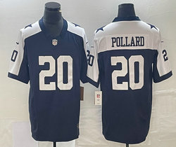 Nike Dallas Cowboys #20 Tony Pollard Blue Thanksgiving 2023 F.U.S.E. Authentic Stitched NFL Jersey