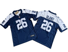 Nike Dallas Cowboys #26 DaRon Bland Thanksgiving Blue F.U.S.E. Authentic Stitched NFL Jerseys