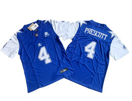 Nike Dallas Cowboys #4 Dak Prescott Light Blue 2023 F.U.S.E. Established In 1960 Patch Jersey