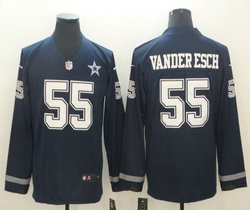 Nike Dallas Cowboys #55 Leighton Vander Esch Blue Long sleeve Authentic stitched NFL jersey