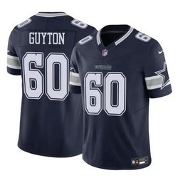 Nike Dallas Cowboys #60 Tyler Guyton Navy 2024 Draft F.U.S.E Football Jersey