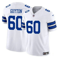 Nike Dallas Cowboys #60 Tyler Guyton White 2024 Draft F.U.S.E Football Jersey