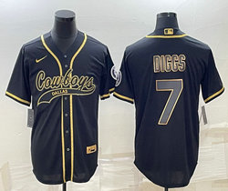 Nike Dallas Cowboys #7 Trevon Diggs Black Gold Joint Authentic Stitched baseball jersey
