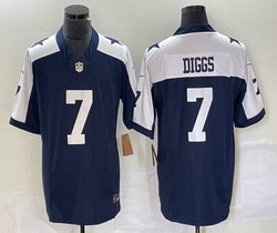 Nike Dallas Cowboys #7 Trevon Diggs Blue Thanksgiving 2023 F.U.S.E. Authentic Stitched NFL Jersey