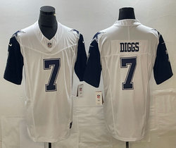 Nike Dallas Cowboys #7 Trevon Diggs White Throwback 2023 F.U.S.E. Authentic Stitched NFL Jerseys