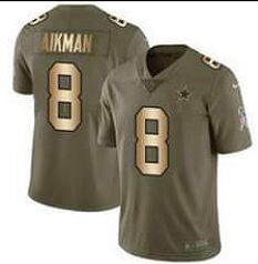 Nike Dallas Cowboys #8 Troy Aikman Salute To Service jersey