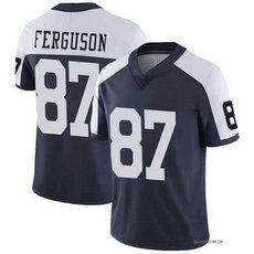 Nike Dallas Cowboys #87 Jake Ferguson Blue Thanksgiving Vapor Untouchable Authentic Stitched NFL Jersey