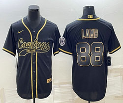Nike Dallas Cowboys #88 CeeDee Lamb Black Gold Joint Authentic Stitched baseball jersey