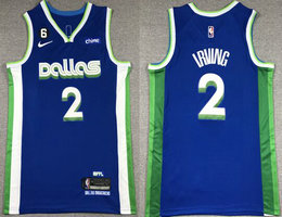 Nike Dallas Mavericks #2 Kyrie Irving Blue City Authentic Stitched NBA Jersey