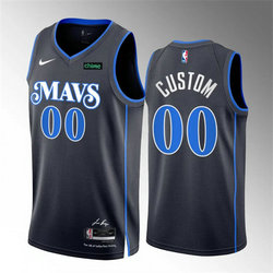 Nike Dallas Mavericks Custom Black 2024 City With Advertising Stitched NBA Jersey