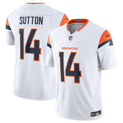 Nike Denver Broncos #14 Courtland Sutton White 2024 F.U.S.E Authentic Stitched NFL Jersey