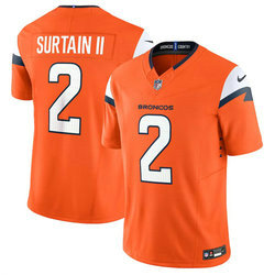 Nike Denver Broncos #2 Pat Surtain II Orange 2024 F.U.S.E Authentic Stitched NFL Jersey