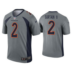 Nike Denver Broncos #2 Patrick Surtain II Grey Inverted Legend Vapor Untouchable Authentic Stitched NFL jersey