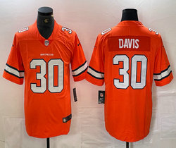 Nike Denver Broncos #30 Terrell Davis Orange Rush Authentic stitched NFL jersey