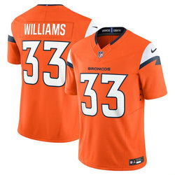Nike Denver Broncos #33 Javonte Williams Orange 2024 F.U.S.E Authentic Stitched NFL Jersey