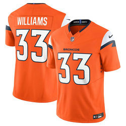 Nike Denver Broncos #33 Javonte Williams Orange 2024 F.U.S.E Authentic Stitched NFL Jersey
