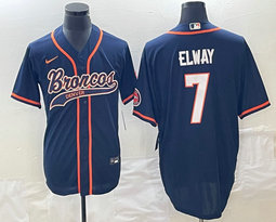 Nike Denver Broncos #7 John Elway Blue Joint Authentic Stitched NBA Jersey