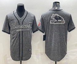 Nike Denver Broncos Hemp grey Joint Big Logo Authentic Stitched baseball jersey