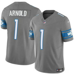 Nike Detroit Lions #1 Terrion Arnold Grey F.U.S.E Authentic Stitched NFL Jersey