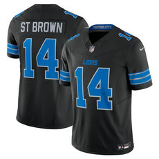 Nike Detroit Lions #14 Amon Ra St Brown Black 2024 F.U.S.E. Authentic Stitched NFL Jersey