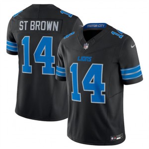 Nike Detroit Lions #14 Amon Ra St Brown Black Vapor Untouchable Authentic Stitched NFL Jersey
