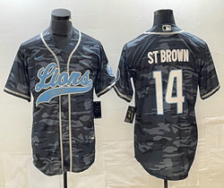 Nike Detroit Lions #14 Amon Ra St Camo Joint Authentic Stitched baseball jersey