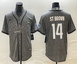 Nike Detroit Lions #14 Amon Ra St Hemp grey Joint Authentic Stitched baseball jersey
