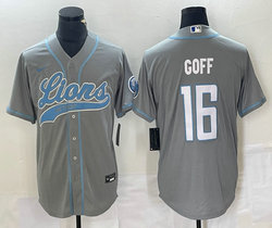 Nike Detroit Lions #16 Jared Goff Gray Joint Authentic Stitched NFL Jersey