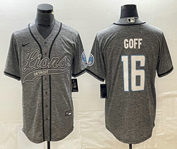 Nike Detroit Lions #16 Jared Goff Hemp grey Joint Authentic Stitched baseball jersey