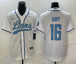 Nike Detroit Lions #16 Jared Goff White Joint Authentic Stitched baseball jersey