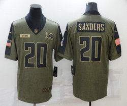 Nike Detroit Lions #20 Barry Sanders 2021 salute to service Authentic Stitched NFL Jersey