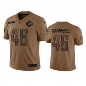 Nike Detroit Lions #46 Jack Campbell 2023 Brown Salute To Service Authentic Stitched NFL Jersey