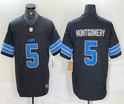 Nike Detroit Lions #5 David Montgomery Black 2024 F.U.S.E. Authentic Stitched NFL Jersey