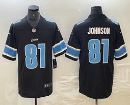 Nike Detroit Lions #81 Calvin Johnson Black Vapor Untouchable Authentic Stitched NFL Jersey