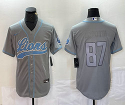 Nike Detroit Lions #87 Aidan Hutchinson Gray Joint Authentic Stitched baseball jersey