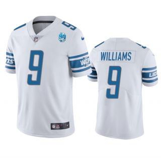 Nike Detroit Lions #9 Jameson Williams White 2023 F.U.S.E. 90th Anniversary Vapor Untouchable Stitched Jersey
