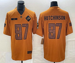 Nike Detroit Lions #97 Aidan Hutchinson 2023 Brown Salute To Service Authentic Stitched NFL Jersey