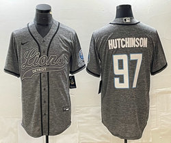 Nike Detroit Lions #97 Aidan Hutchinson Hemp grey Joint Authentic Stitched baseball jersey