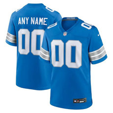 Nike Detroit Lions Customized Blue 2024 Authentic Stitched NFL Jerseys