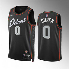Nike Detroit Pistons #0 Jalen Duren 2024 Black City Stitched NBA Jersey