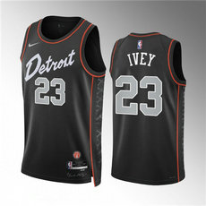 Nike Detroit Pistons #23 Jaden Ivey 2024 Black City Stitched NBA Jersey