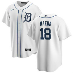 Nike Detroit Tigers #18 Kenta Maeda White Game Authentic Stitched MLB Jersey