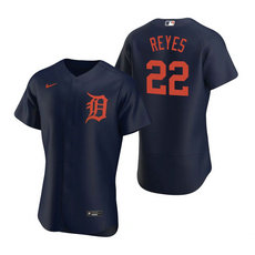 Nike Detroit Tigers #22 Victor Reyes Navy Orange Number Flexbase Flexbase Authentic Stitched MLB Jersey