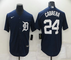 Nike Detroit Tigers #24 Miguel Cabrera Blue Game Authentic stitched MLB jersey