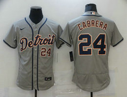 Nike Detroit Tigers #24 Miguel Cabrera Gray Flexbase Authentic Stitched MLB Jersey